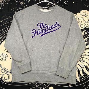 The Hundreds Forever Slant Sweatshirt Men's 2XL Gray Fleece Spell Out Streetwear